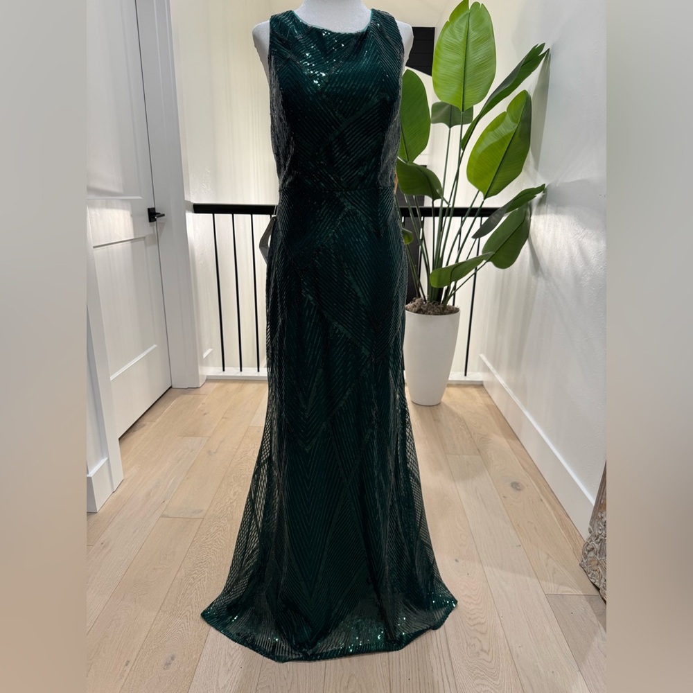 Elegant sequence Green Evening Gown